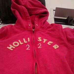 Pink Hollister zip up hoodie